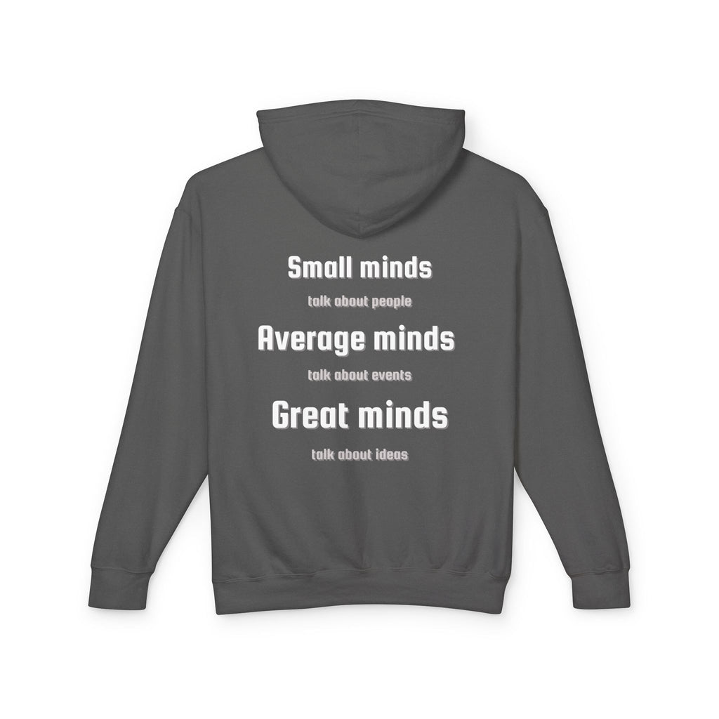 Inspirational Unisex Lightweight Hooded Sweatshirt, Great Minds, Casual Wear, Gift for Friends, Motivational Apparel