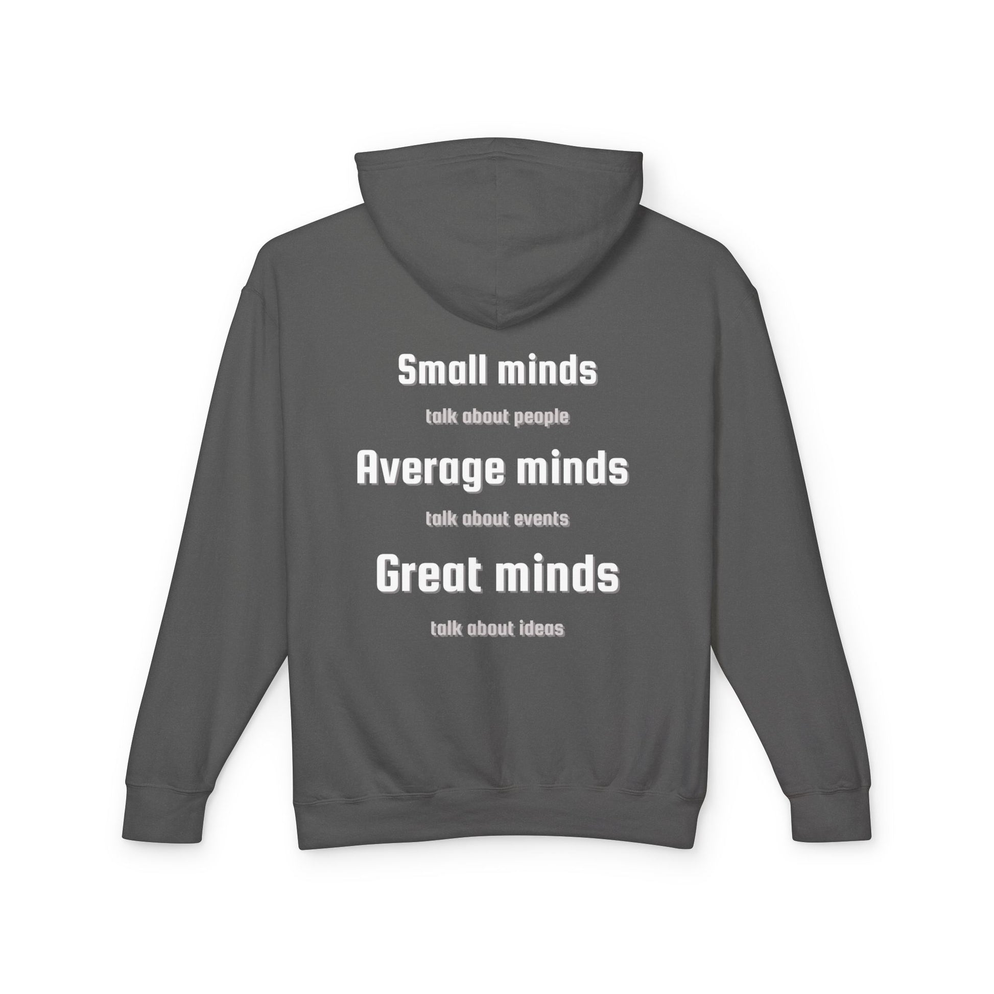Inspirational Unisex Lightweight Hooded Sweatshirt, Great Minds, Casual Wear, Gift for Friends, Motivational Apparel