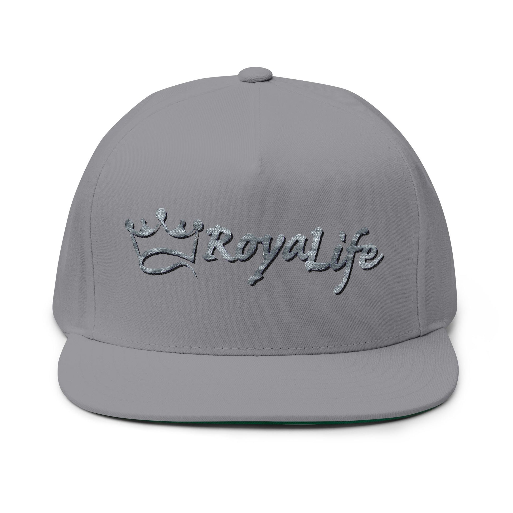 Royal Life Flat Bill Cap - Trendy Embroidered Snapback, Streetwear Fashion, Perfect Gift for Him/Her, Birthday, Casual Wear