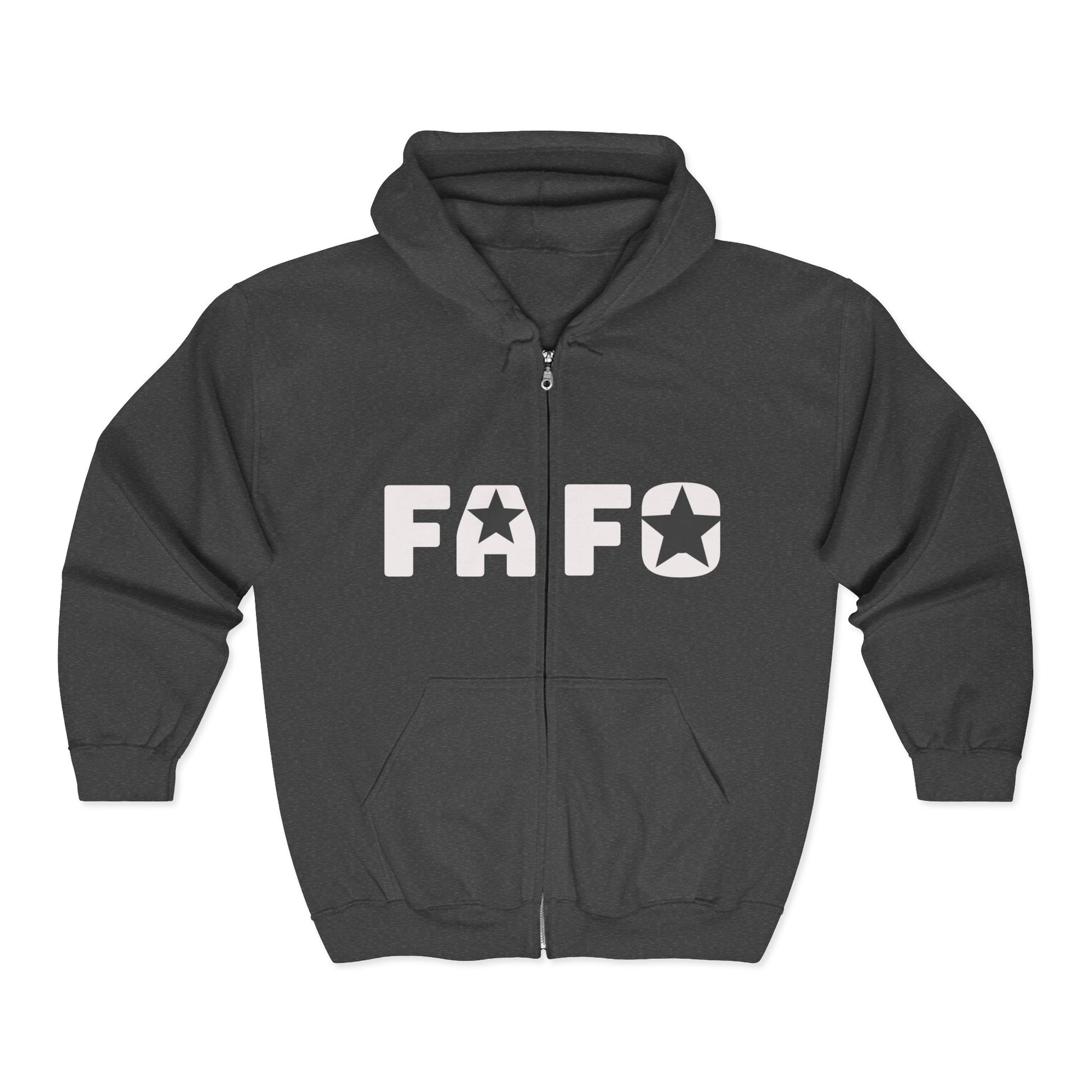 FAFO Unisex Heavy Blend Full Zip Sweatshirt, Cozy Hoodie for All Occasions, Perfect Gift, Trendy Fashion, Streetwear