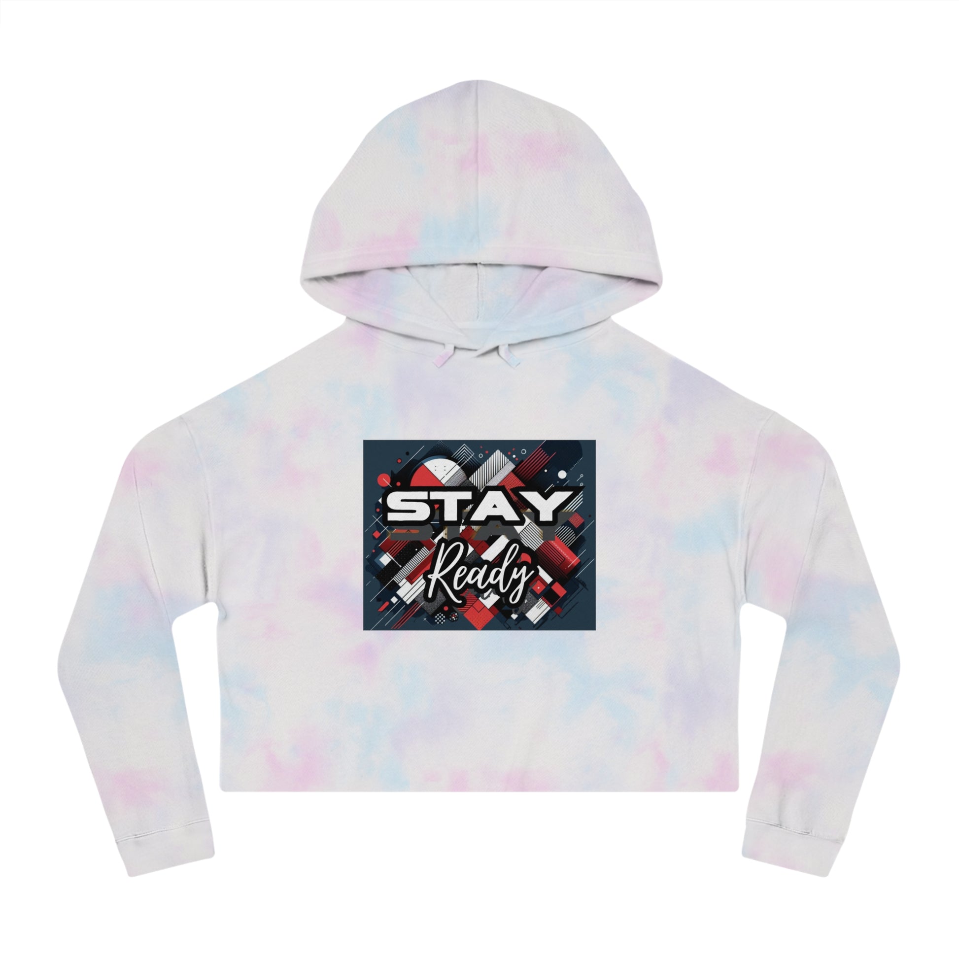 Stay Ready Women's Cropped Hooded Sweatshirt, Casual Hoodie, Athleisure Sweatshirt, Gift for Her, Trendy Streetwear