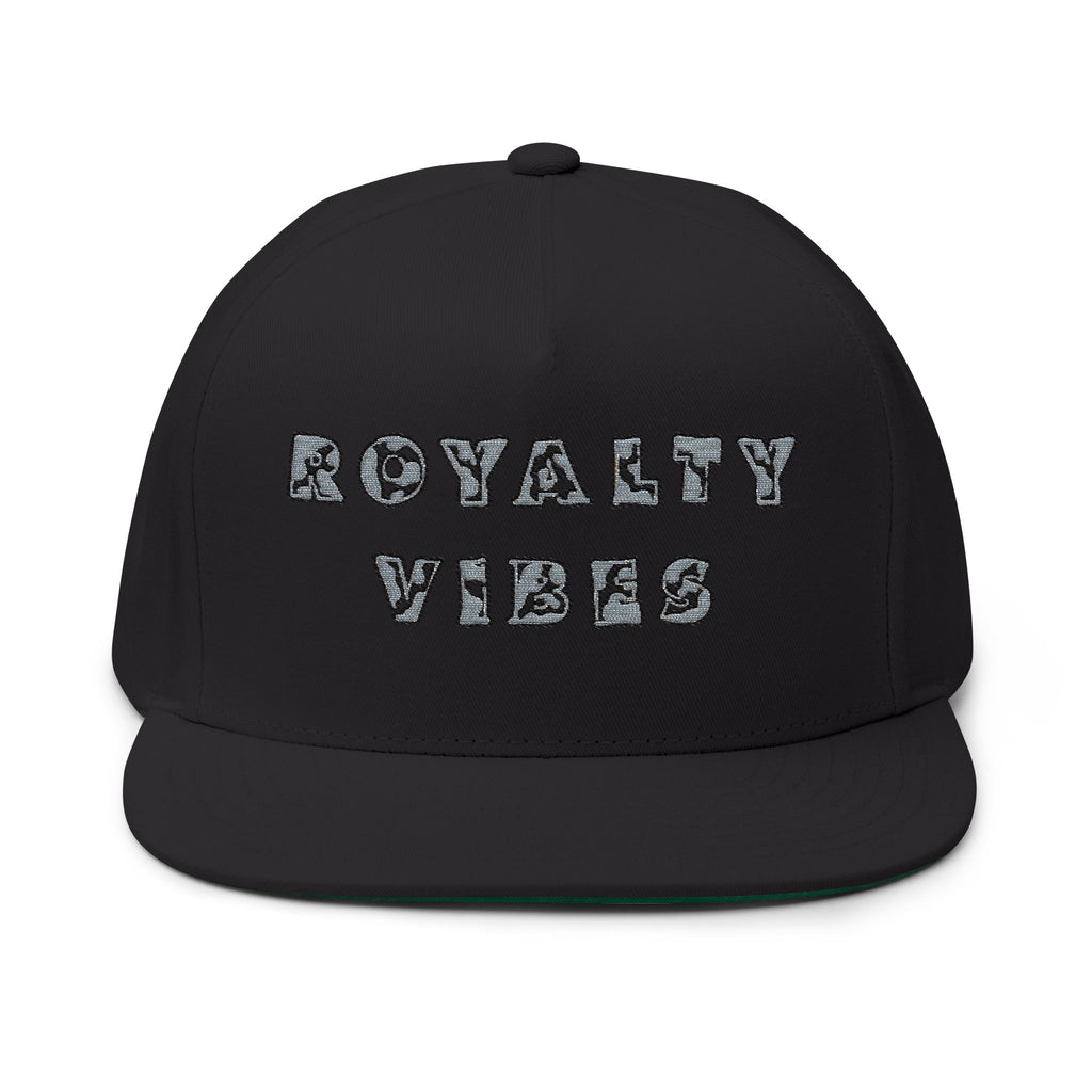 Royalty Vibes Embroidered Flat Bill Cap, Unisex Hat, Trendy Headwear, Casual Style, Perfect Gift for Streetwear Enthusiasts