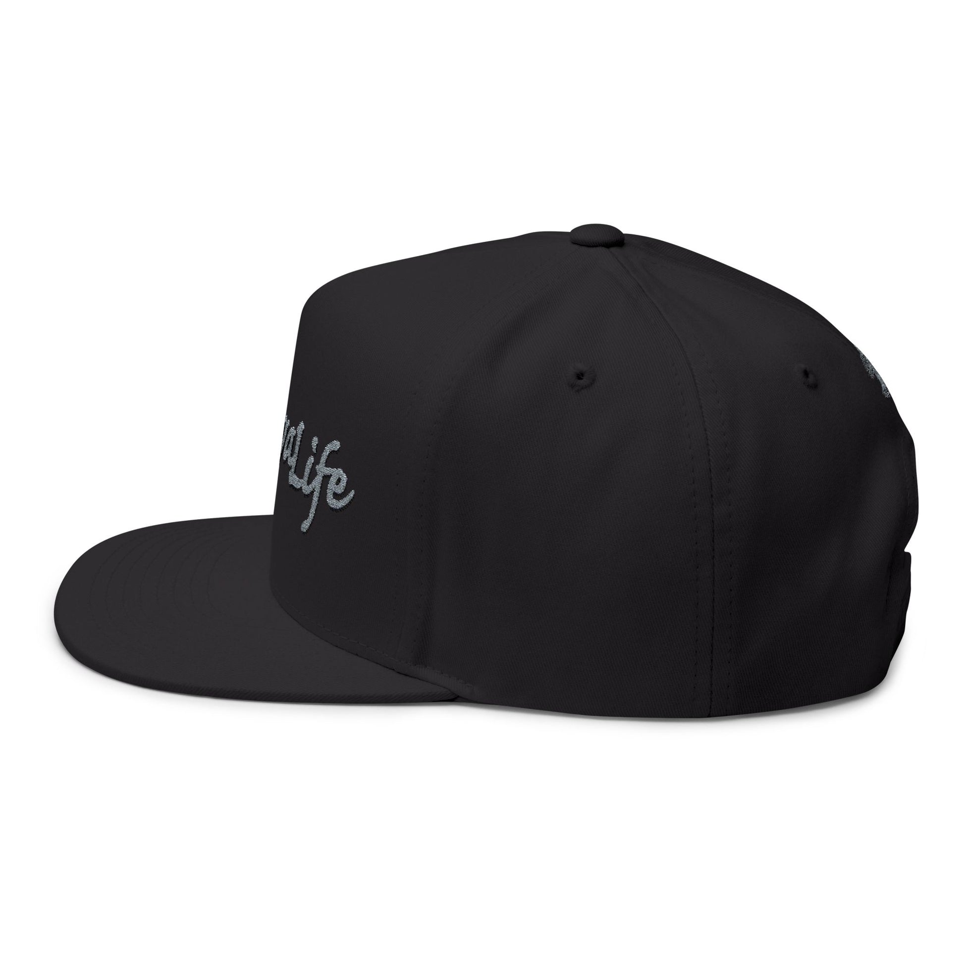 Royal Life Embroidered Flat Bill Cap - Trendy Adjustable Hat for Streetwear and Casual Outfit, Gifts for Style Enthusiasts, Men and Women