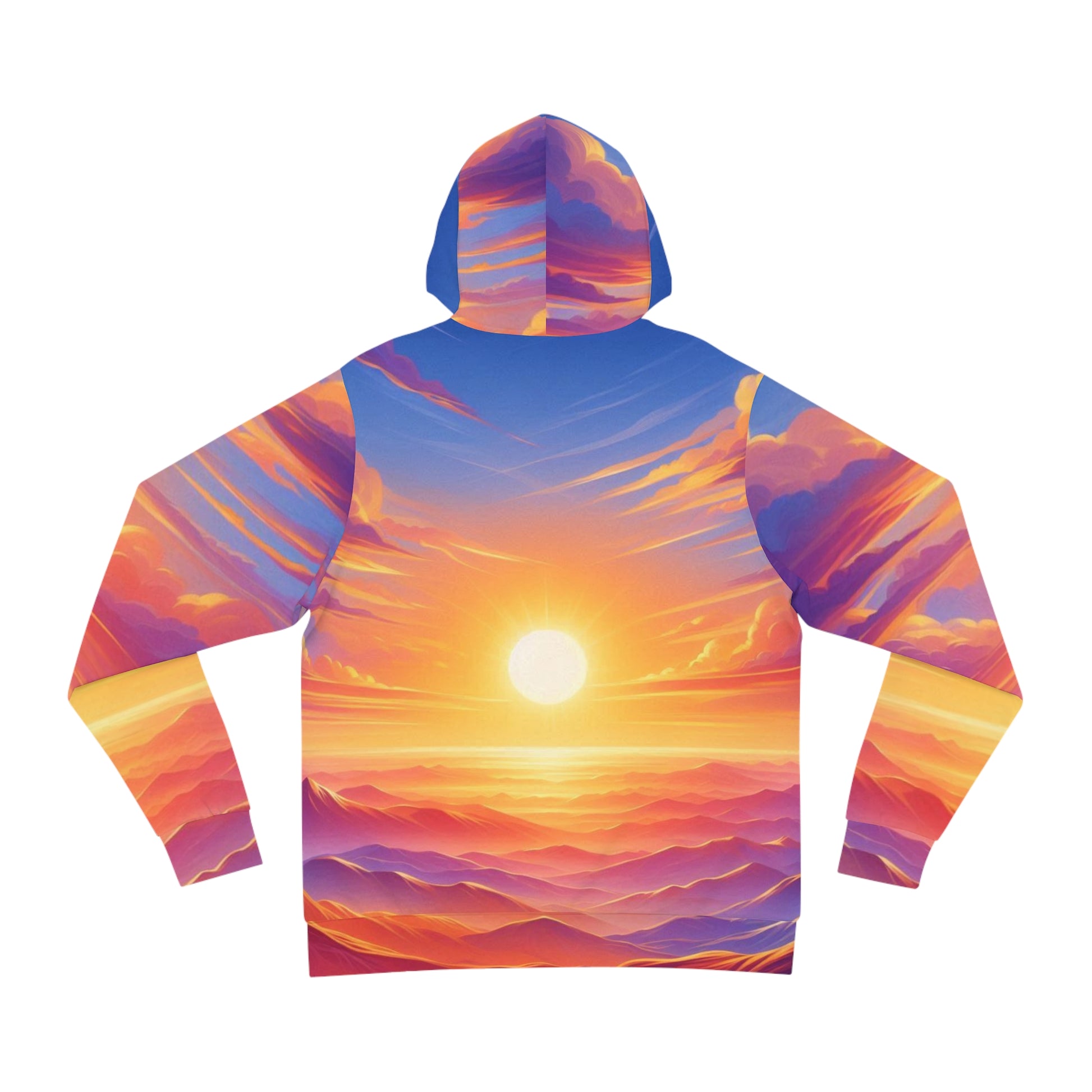 Vibrant Sunset Hoodie, Cozy Sweatshirt, Gift for Nature Lovers, AOP Pullover, Perfect for Fall, Outdoor Adventures
