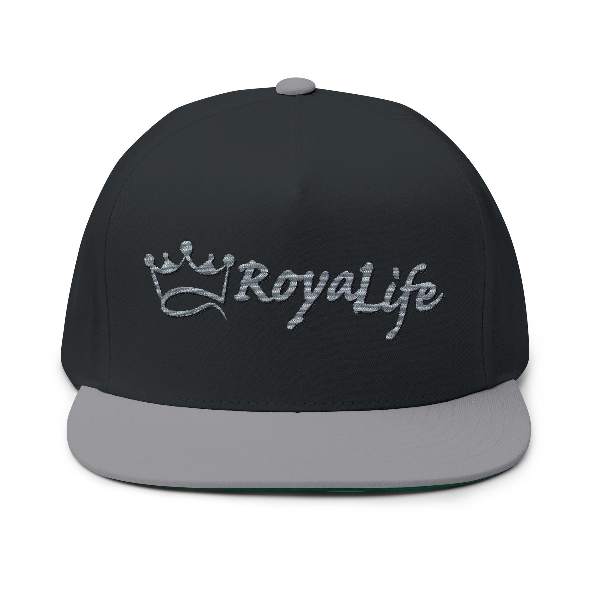 Royal Life Embroidered Flat Bill Cap - Trendy Adjustable Hat for Streetwear and Casual Outfit, Gifts for Style Enthusiasts, Men and Women
