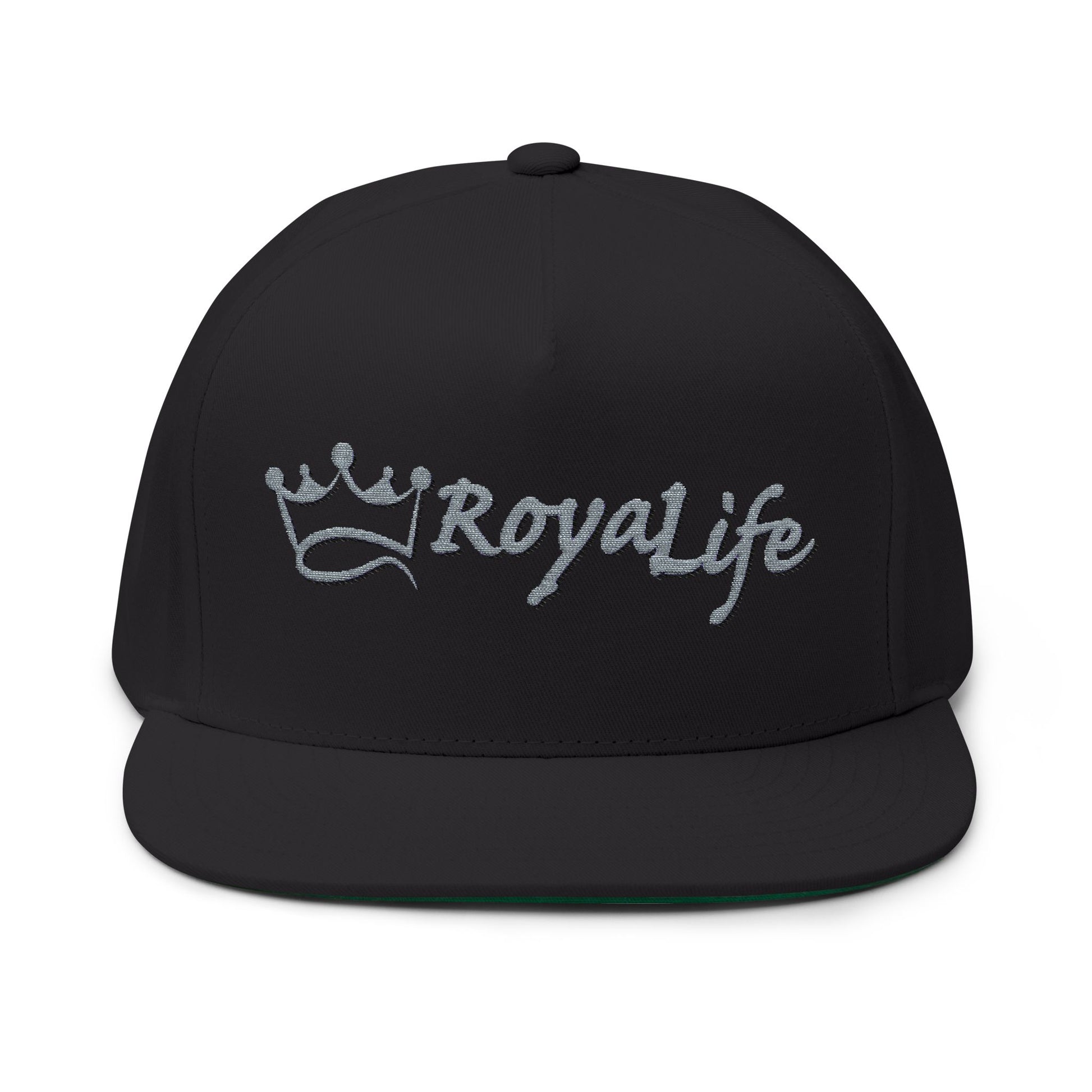 Royal Life Embroidered Flat Bill Cap - Trendy Adjustable Hat for Streetwear and Casual Outfit, Gifts for Style Enthusiasts, Men and Women