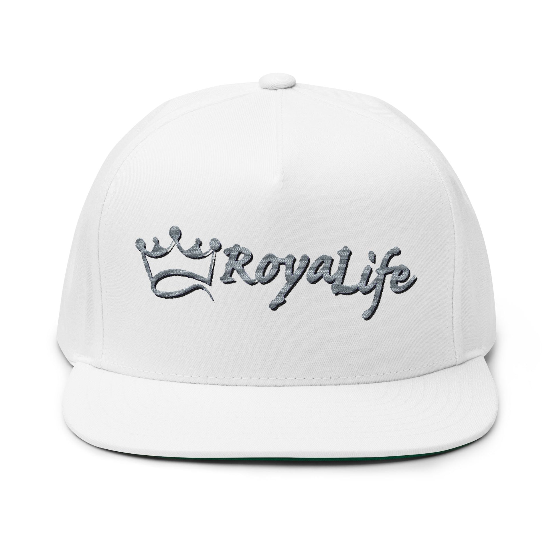 Royal Life Flat Bill Cap - Trendy Embroidered Snapback, Streetwear Fashion, Perfect Gift for Him/Her, Birthday, Casual Wear