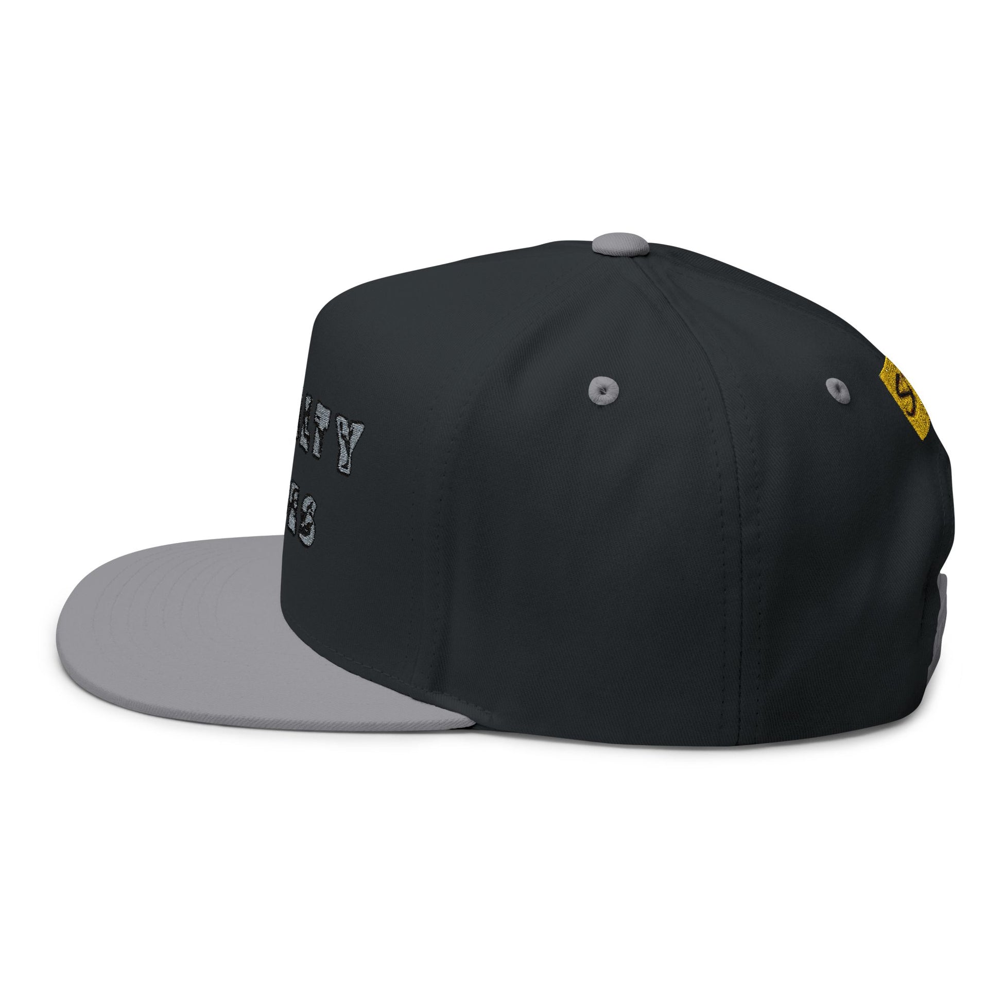 Royalty Vibes Embroidered Flat Bill Cap, Unisex Hat, Trendy Headwear, Casual Style, Perfect Gift for Streetwear Enthusiasts