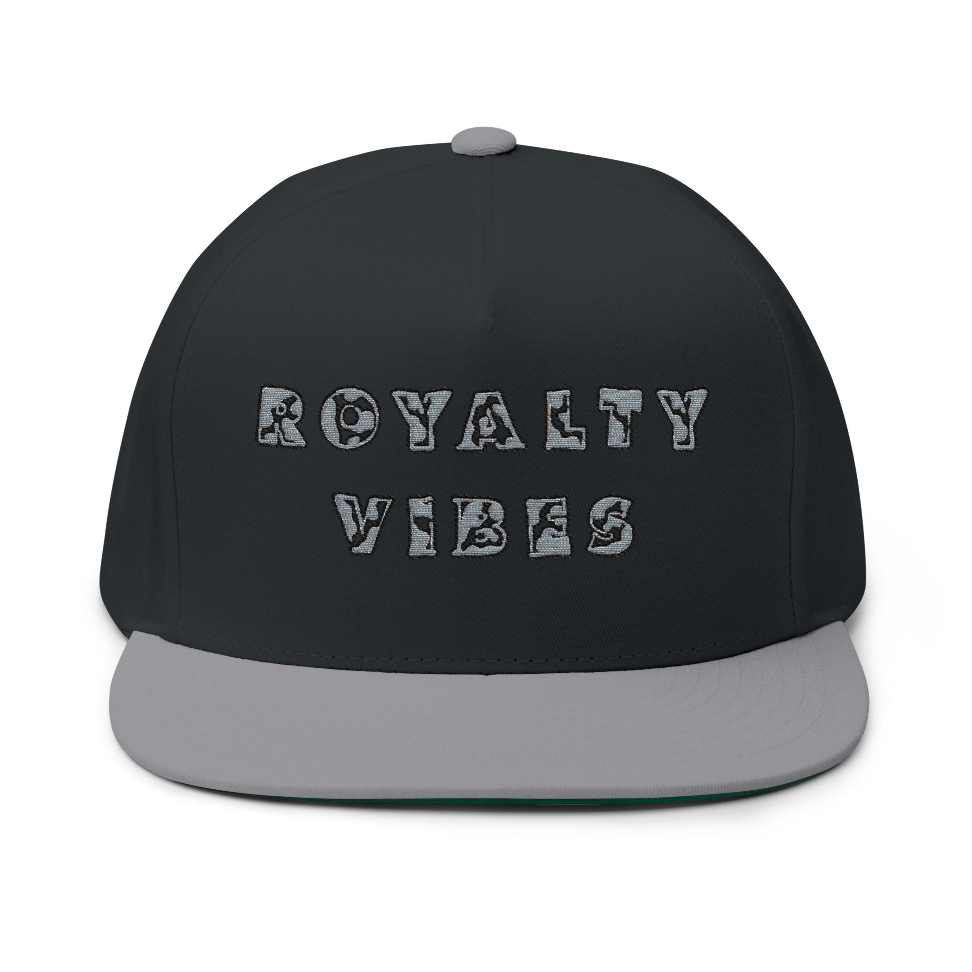 Royalty Vibes Embroidered Flat Bill Cap, Unisex Hat, Trendy Headwear, Casual Style, Perfect Gift for Streetwear Enthusiasts